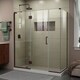 preview thumbnail 16 of 28, DreamLine Unidoor-X 63 1/2 in. W x 30 3/8 in. D x 72 in. H Frameless Hinged Shower Enclosure - 30.38" x 63.5" - 30.38" x 63.5" Left-Wall Installation - Oil Rubbed Bronze Finish