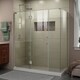 preview thumbnail 11 of 28, DreamLine Unidoor-X 63 1/2 in. W x 30 3/8 in. D x 72 in. H Frameless Hinged Shower Enclosure - 30.38" x 63.5" - 30.38" x 63.5" Left-Wall Installation - Nickel Finish