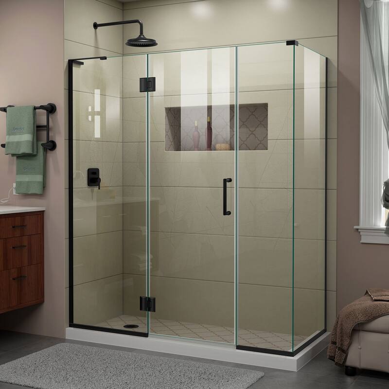 DreamLine Unidoor-X 64 in. W x 34 3/8 in. D x 72 in. H Frameless Hinged Shower Enclosure - 34.38" x 64"