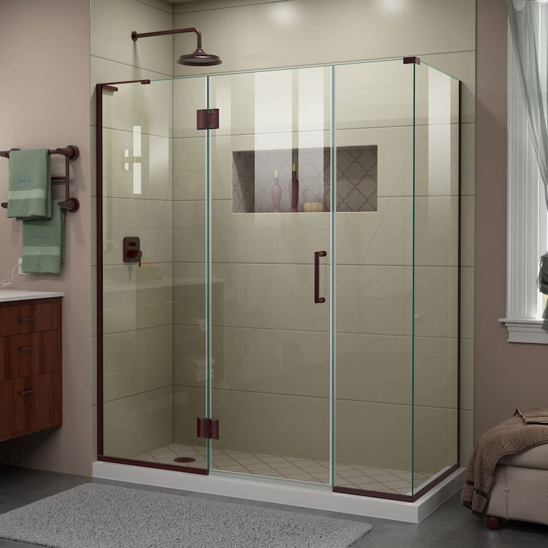 DreamLine Unidoor-X 64 in. W x 34 3/8 in. D x 72 in. H Frameless Hinged Shower Enclosure - 34.38" x 64"