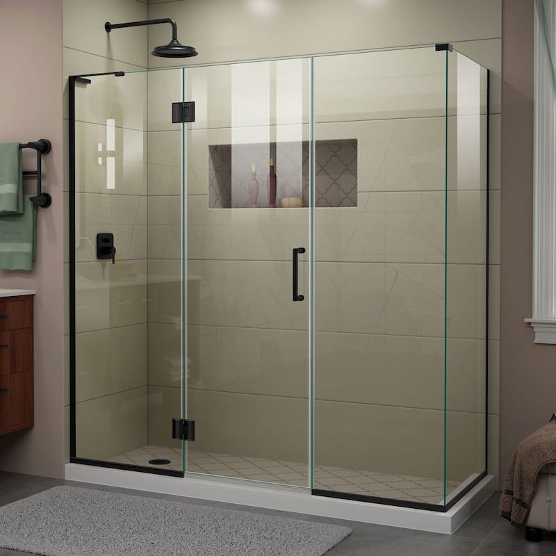 DreamLine Unidoor-X 69 1/2 in. W x 30 3/8 in. D x 72 in. H Frameless Hinged Shower Enclosure - 30.38" x 69.5" - 30.38" x 69.5"