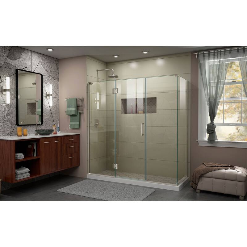 DreamLine Unidoor-X 70 1/2 in. W x 34 3/8 in. D x 72 in. H Frameless Hinged Shower Enclosure - 34.38" x 70.5"