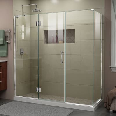 DreamLine Unidoor-X 70 1/2 in. W x 34 3/8 in. D x 72 in. H Frameless Hinged Shower Enclosure - 34.38" x 70.5"
