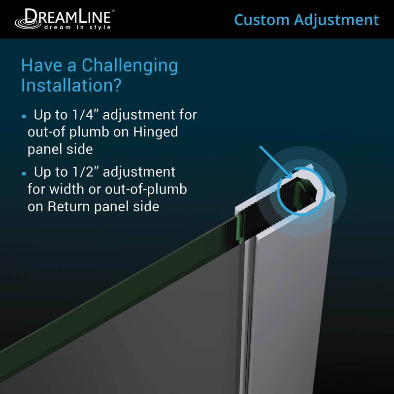 DreamLine Unidoor-X 70 1/2 in. W x 30 3/8 in. D x 72 in. H Frameless Hinged Shower Enclosure - 30.38" x 70.5"