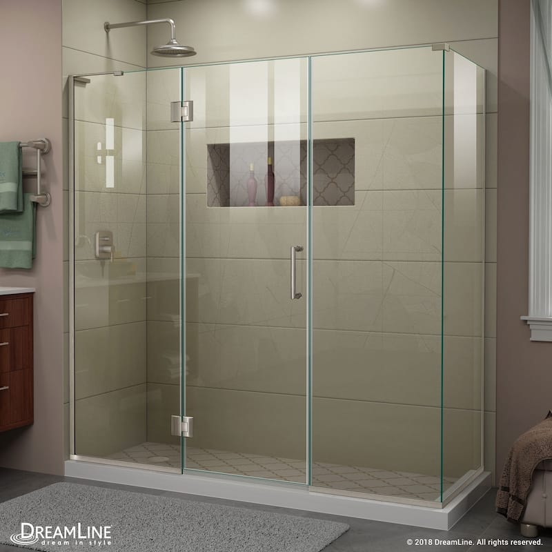 DreamLine Unidoor-X 70 1/2 in. W x 30 3/8 in. D x 72 in. H Frameless Hinged Shower Enclosure - 30.38" x 70.5"