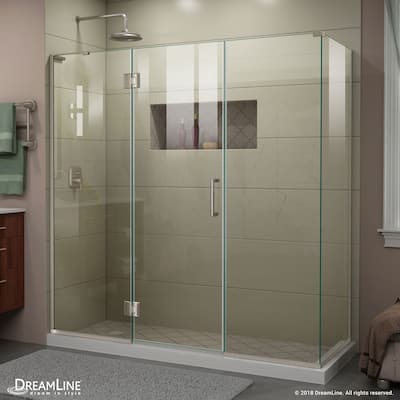 DreamLine Unidoor-X 70 1/2 in. W x 30 3/8 in. D x 72 in. H Frameless Hinged Shower Enclosure - 30.38" x 70.5"