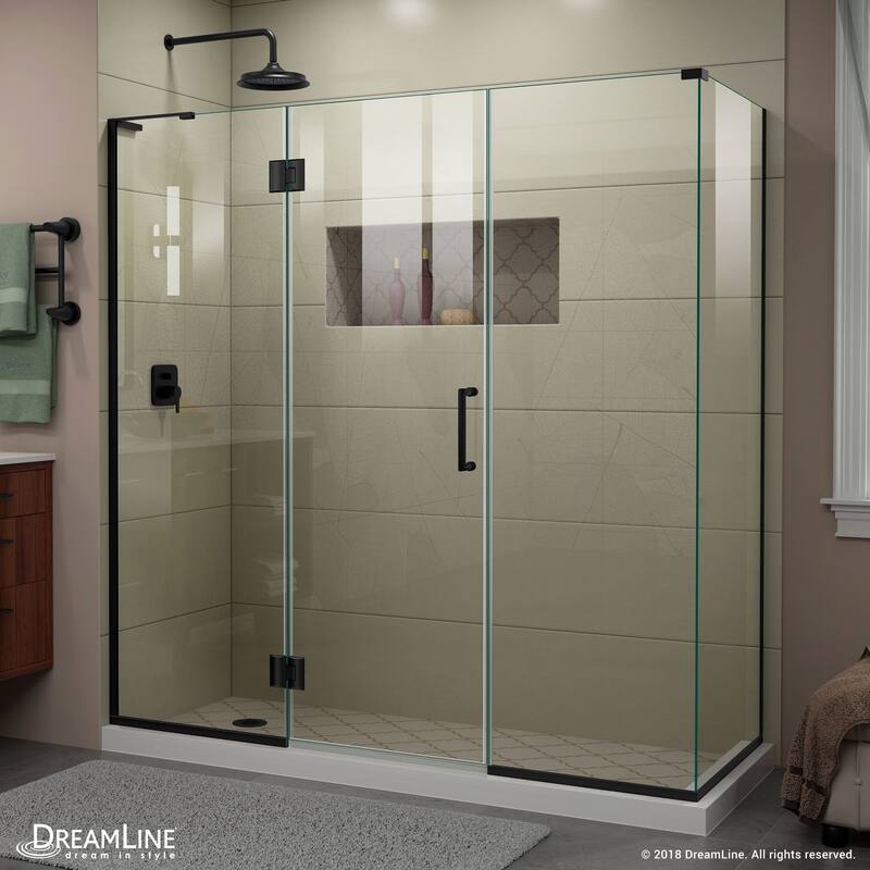 DreamLine Unidoor-X 70 in. W x 34 3/8 in. D x 72 in. H Frameless Hinged Shower Enclosure - 34.38" x 70" - 34.38" x 70"