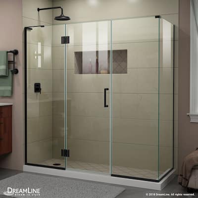 DreamLine Unidoor-X 70 in. W x 34 3/8 in. D x 72 in. H Frameless Hinged Shower Enclosure - 34.38" x 70" - 34.38" x 70"