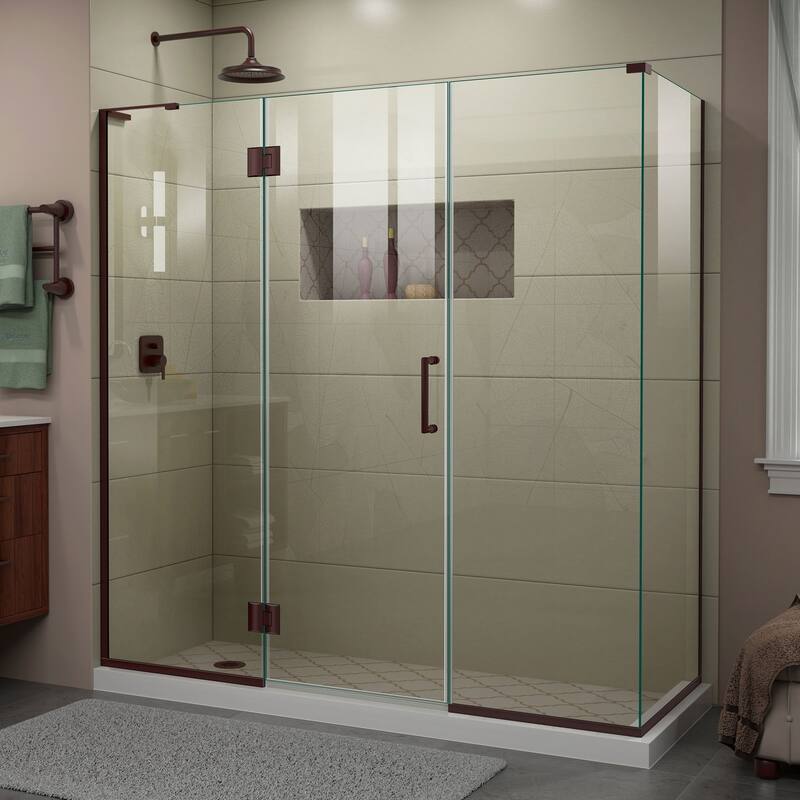 DreamLine Unidoor-X 69 1/2 in. W x 34 3/8 in. D x 72 in. H Frameless Hinged Shower Enclosure - 34.38" x 69.5"