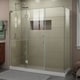 preview thumbnail 11 of 28, DreamLine Unidoor-X 69 1/2 in. W x 34 3/8 in. D x 72 in. H Frameless Hinged Shower Enclosure - 34.38" x 69.5" Brushed Nickel Finish