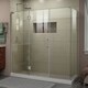 preview thumbnail 16 of 28, DreamLine Unidoor-X 69 1/2 in. W x 34 3/8 in. D x 72 in. H Frameless Hinged Shower Enclosure - 34.38" x 69.5" Left-Wall Installation - Nickel Finish