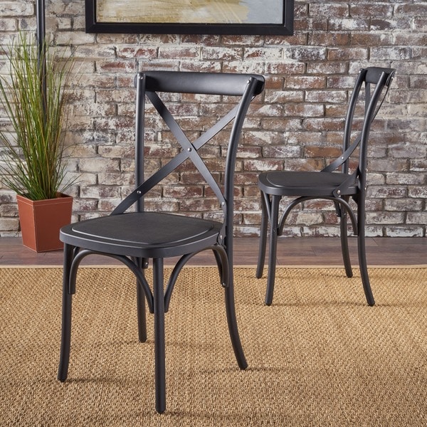 Shiloh Farmhouse Dining Chair in Classical Black Set of 2 by