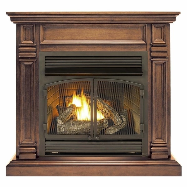 Duluth Forge Dual Fuel Ventless Fireplace - 32,000 BTU, T-Stat Control, Chocolate Finish