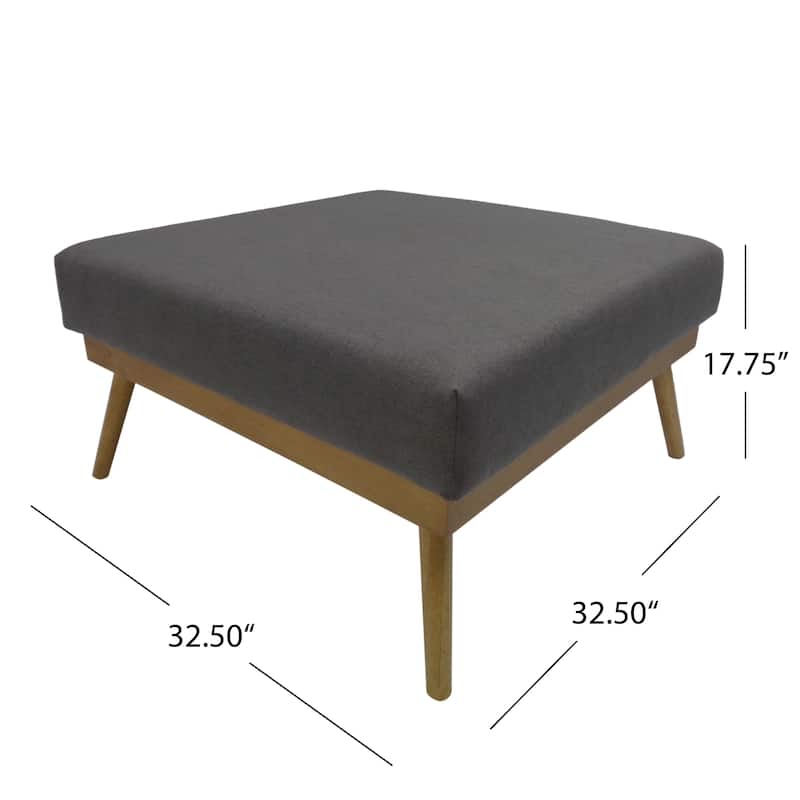 Elijah Mid Century Fabric Ottoman by Christopher Knight Home