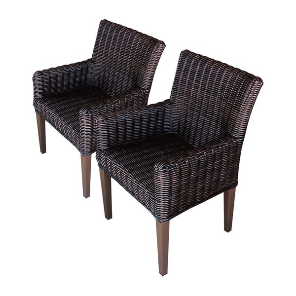 Shop Calypso OH0663 Outdoor Patio Wicker Dining Chairs with Arms - Free