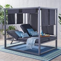 Heminger Outdoor Aluminum Daybed with Canopy by Christopher Knight Home