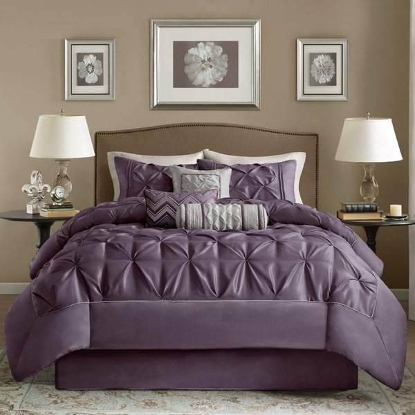 Madison Park Lafayette Plum 7 Piece Comforter Set