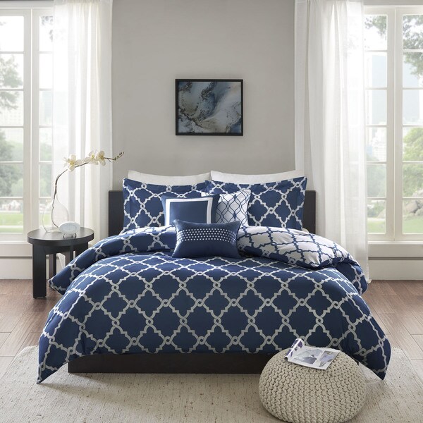 Madison Park Cole Navy Reversible Coverlet Set