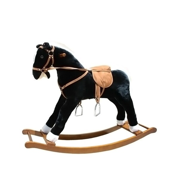 black and white rocking horse