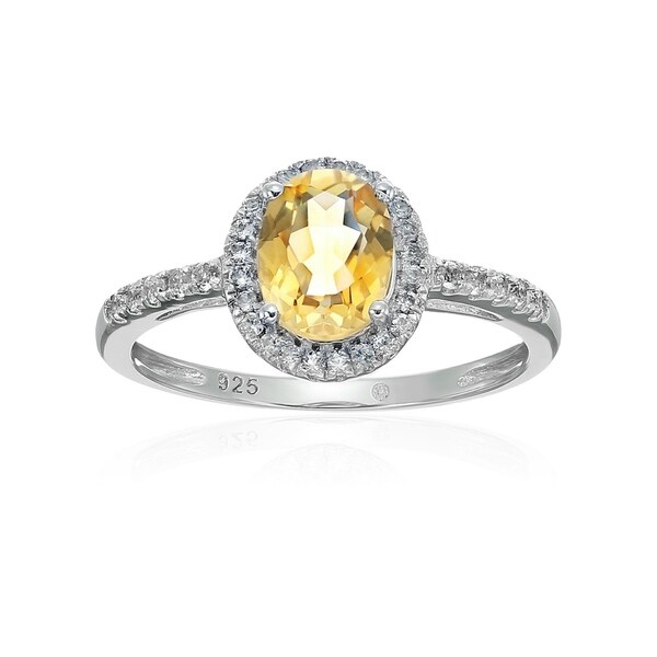 Shop Pinctore Sterling Silver Oval Citrine White Topaz  