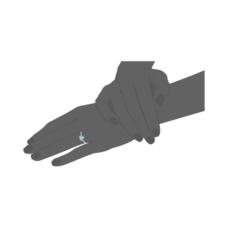 10k White Gold Swiss Blue TPZ & Diamond Solitaire Ring