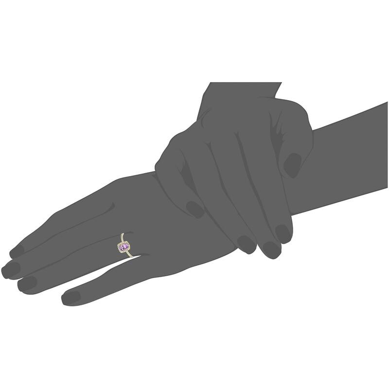 10k Yellow Gold African Amethyst & Diamond Ring