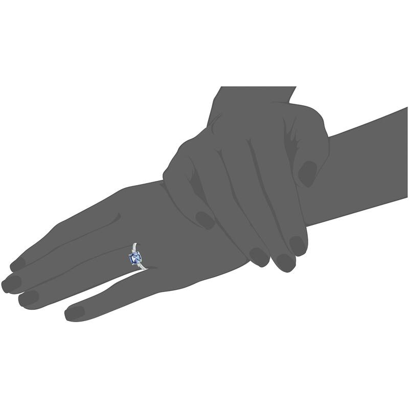 14k White Gold Cushion Tanzanite & Diamond Solitaire Ring