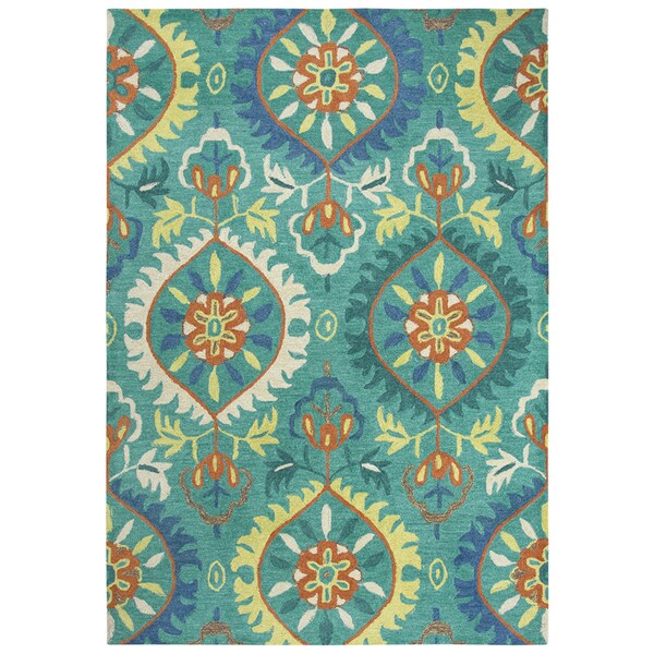 Rizzy Home Arden Loft-Kavali Emerald Green Medallion Area Rug - 7' x 10'