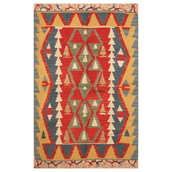 slide 2 of 3, Handmade One-of-a-Kind Anatolia Wool Kilim (Turkey) - 2'6 x 3'8