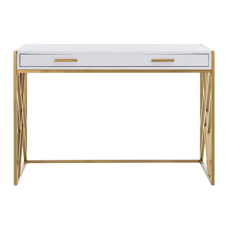 SAFAVIEH Elaine Modern Dual-tone 1-drawer Desk - White/Gold