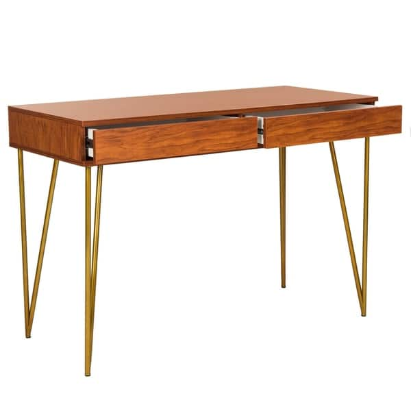 Shop Safavieh Pine Natural 2 Drawer Desk On Sale Free Shipping