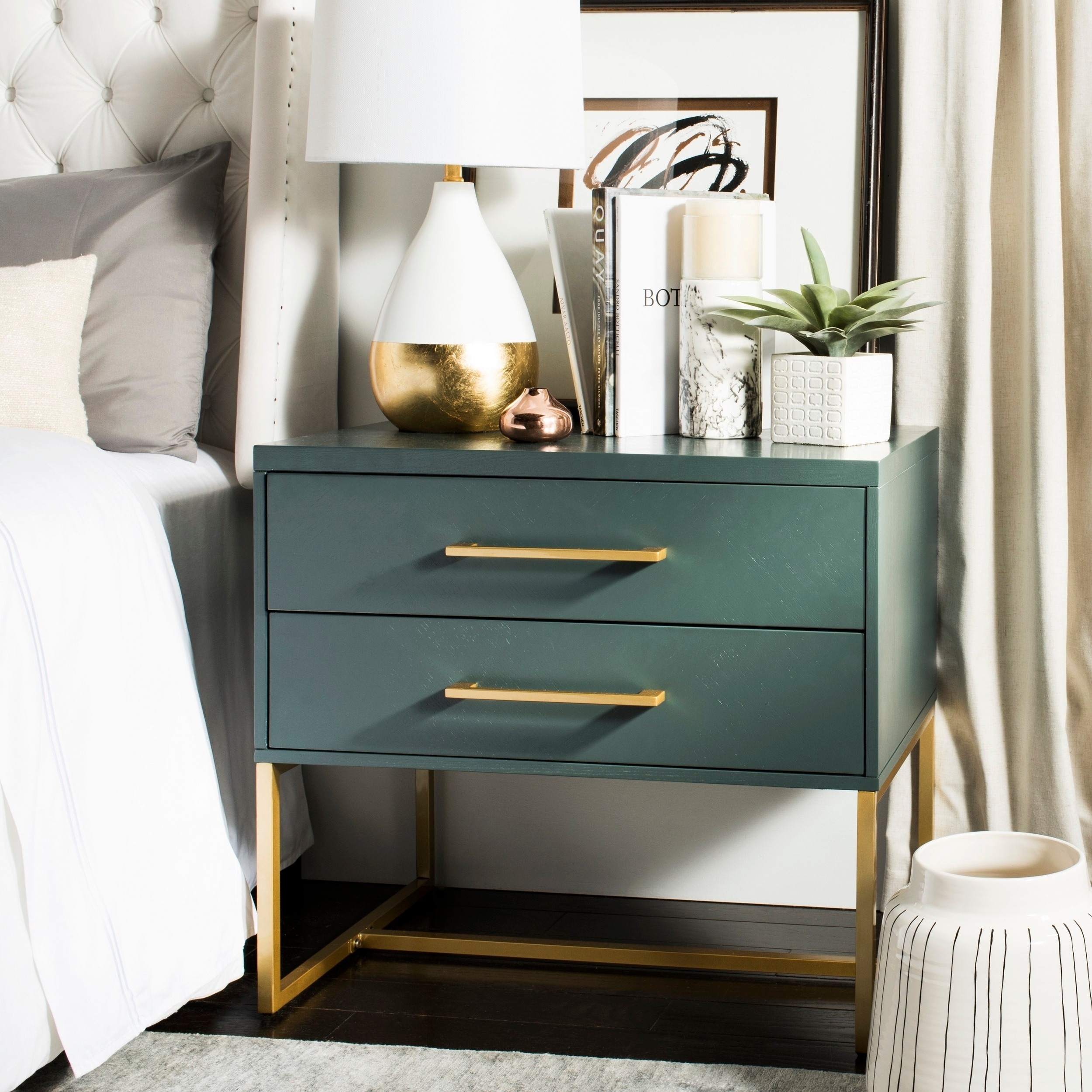 Shop Safavieh Estelle Teal Nightstand 29 5 X 20 X 27 Overstock 21185435