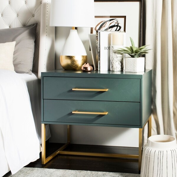 Safavieh Estelle Teal Nightstand - 29.5" x 20" x 27"