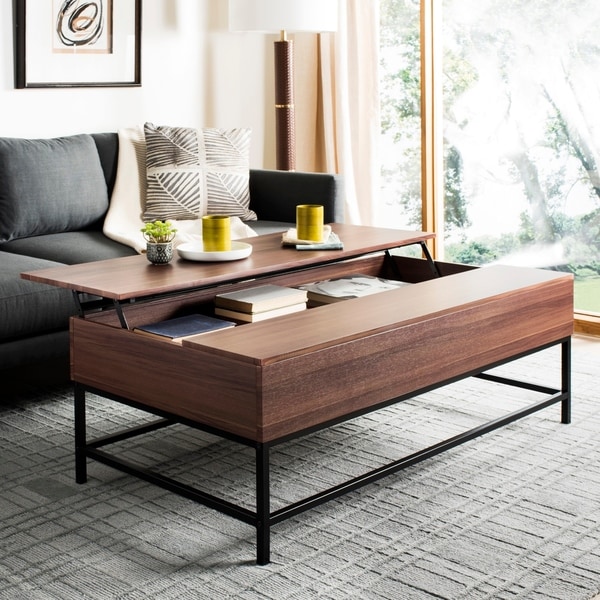 Shop Safavieh Gina Dark Oak/ Black Lift-Top Coffee Table ...