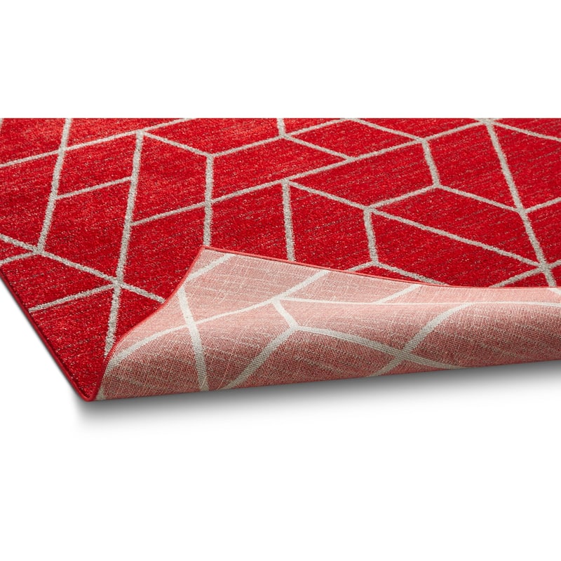 Well Woven Modern Geometric Shapes Runner Rug