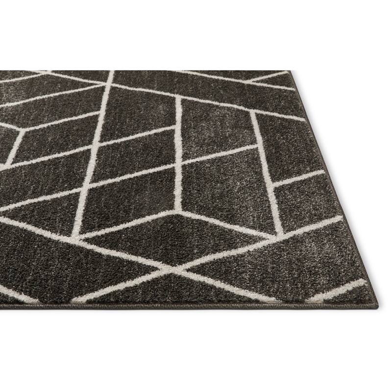 Well Woven Modern Geometric Shapes Runner Rug