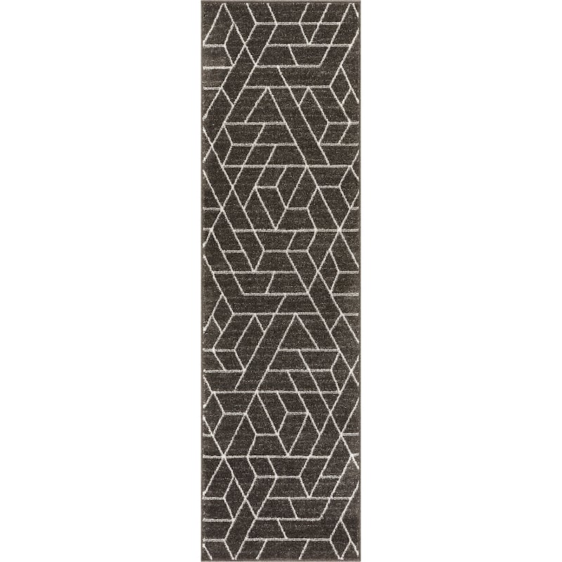 Well Woven Modern Geometric Shapes Runner Rug