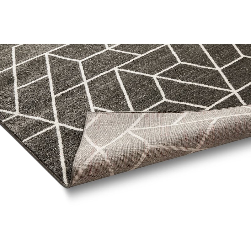 Well Woven Modern Geometric Shapes Runner Rug