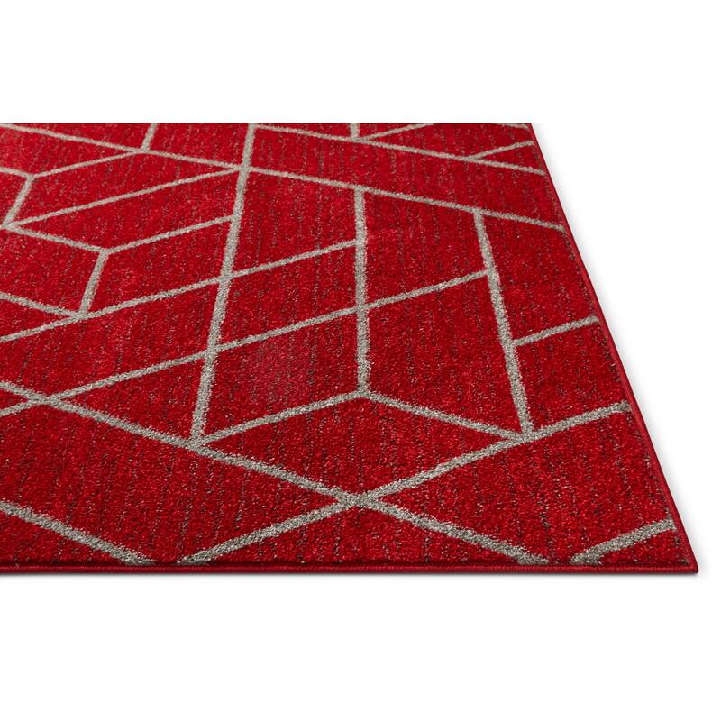 Well Woven Modern Geometric Shapes Runner Rug