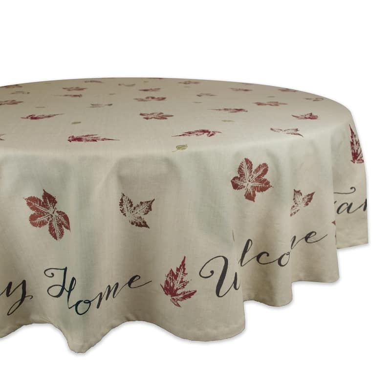 DII Rustic Leaves Kitchen Tablecloth - 70" Round - Rustic Leaves