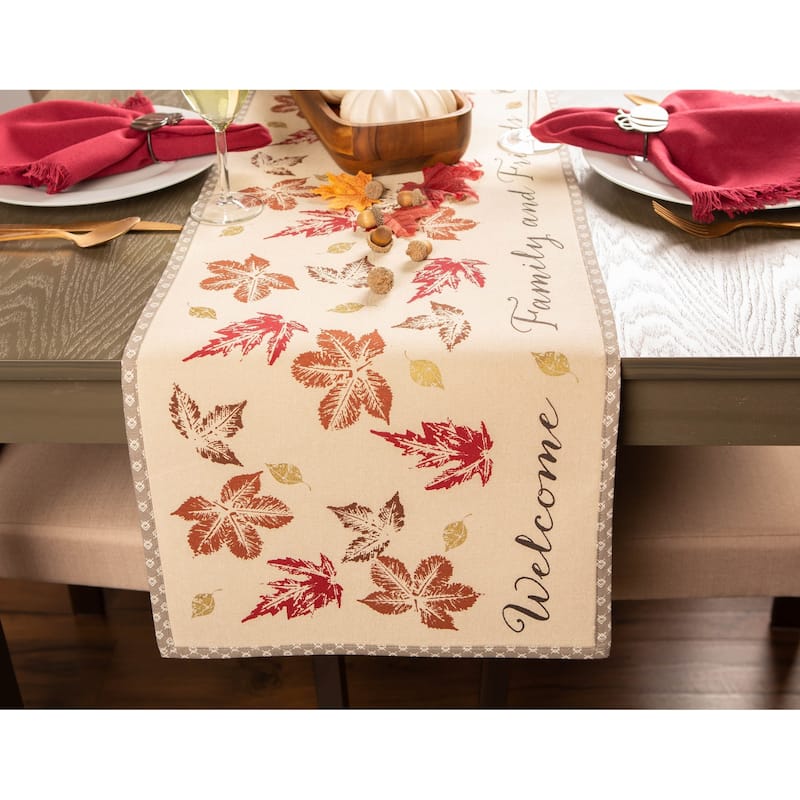 DII Rustic Leaves Kitchen Tablecloth