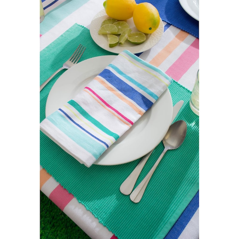 Design Imports Warm Stripe Kitchen Tablecloth (84 Inch Wide x 60 Inch Long)