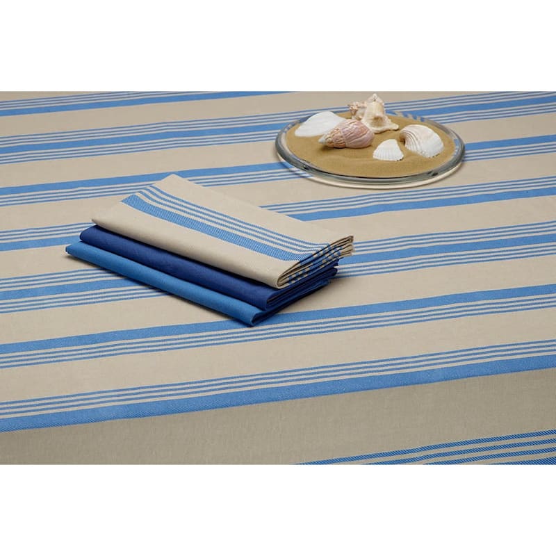 Design Imports Warm Stripe Kitchen Tablecloth (84 Inch Wide x 60 Inch Long)