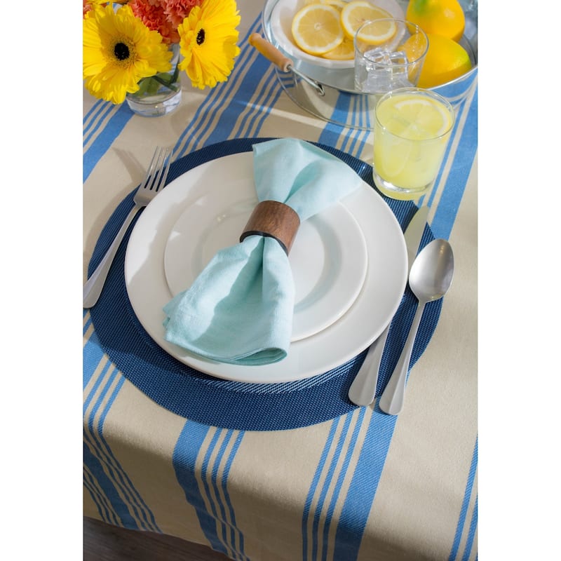 Design Imports Warm Stripe Kitchen Tablecloth (84 Inch Wide x 60 Inch Long)