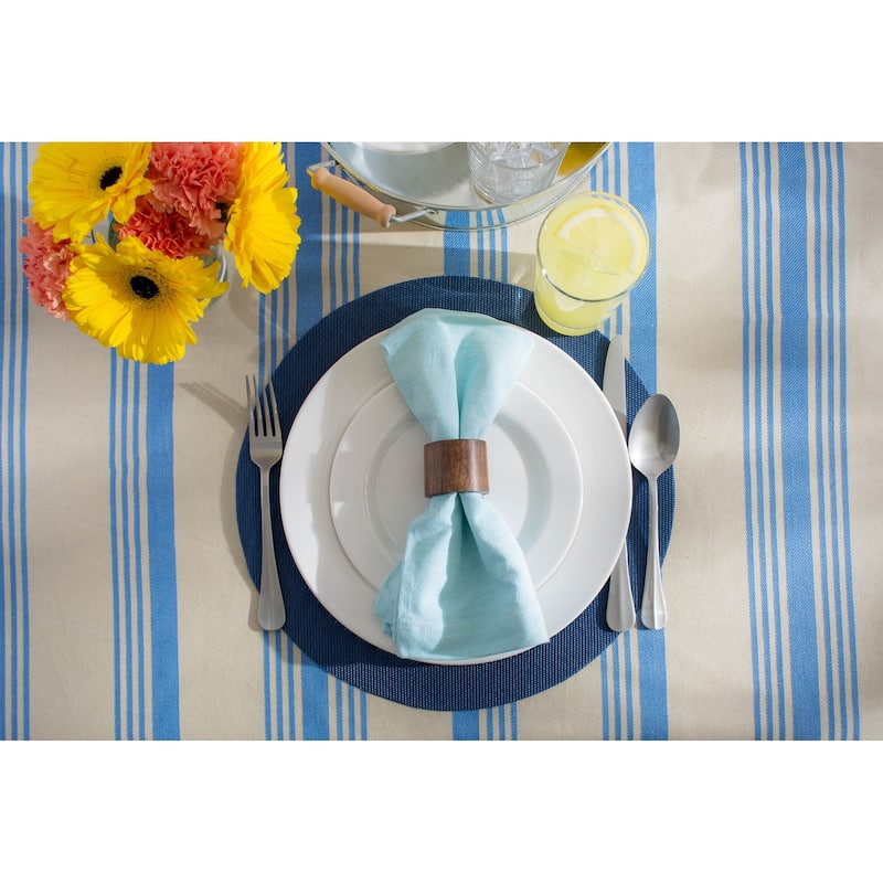 Design Imports Warm Stripe Kitchen Tablecloth (84 Inch Wide x 60 Inch Long)