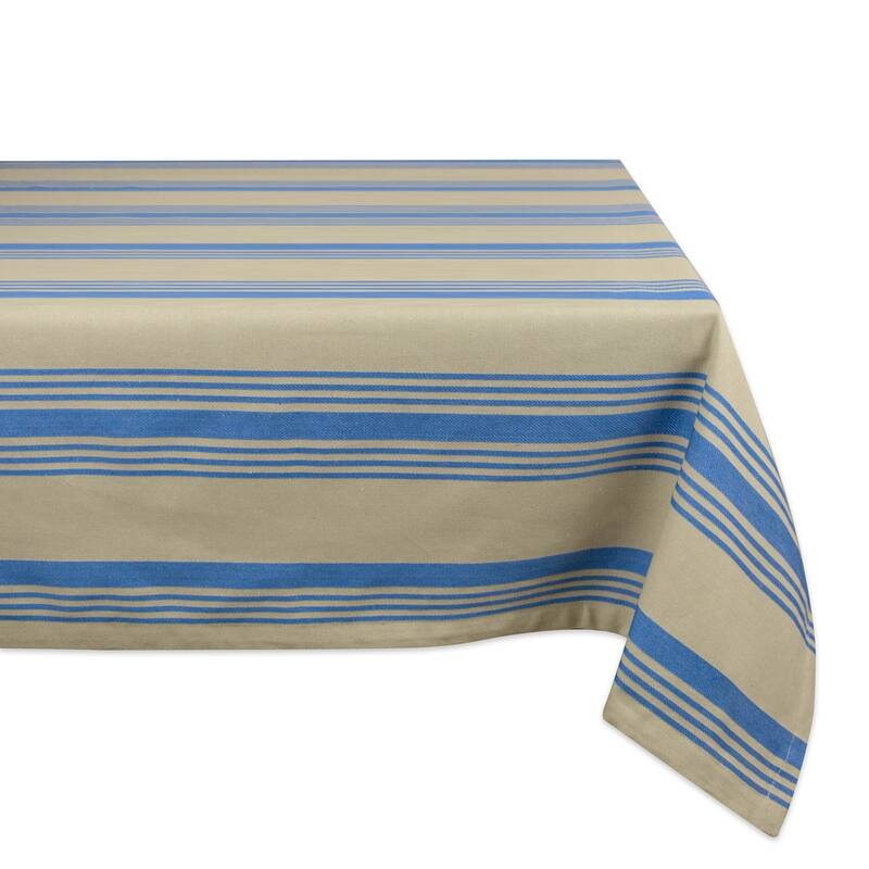 Design Imports Warm Stripe Kitchen Tablecloth (84 Inch Wide x 60 Inch Long)