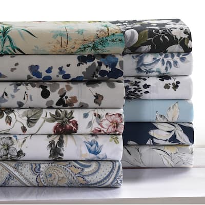 300 Thread Count Cotton Ultra-soft Printed Deep Pocket Bed Sheet Set