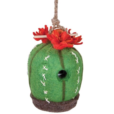 Handmade Felt Birdhouse - Cactus (Nepal)