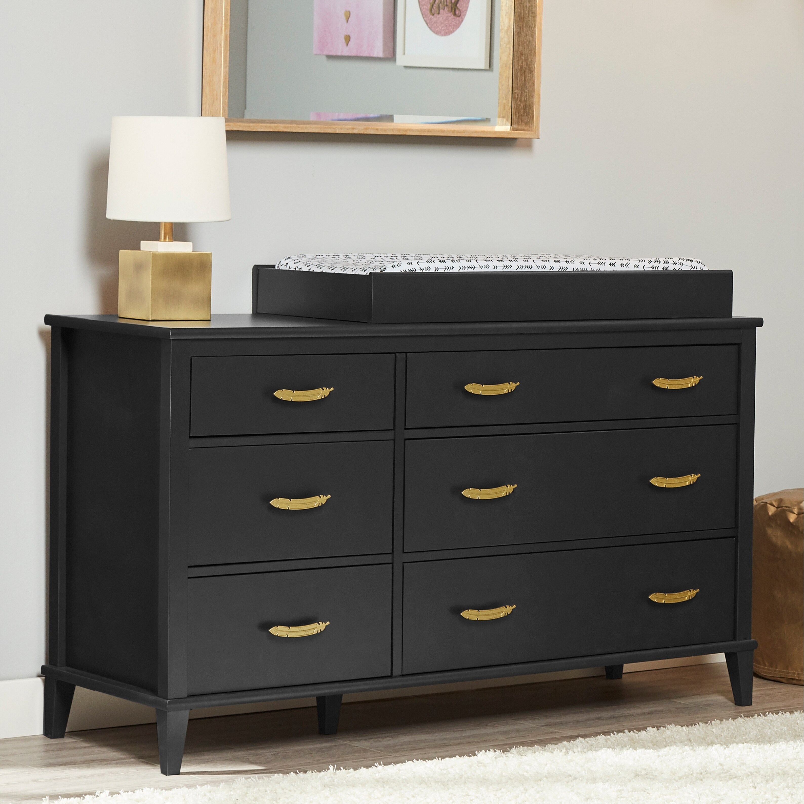 Shop Little Seeds Monarch Hill Black Hawken 6 Drawer Changing