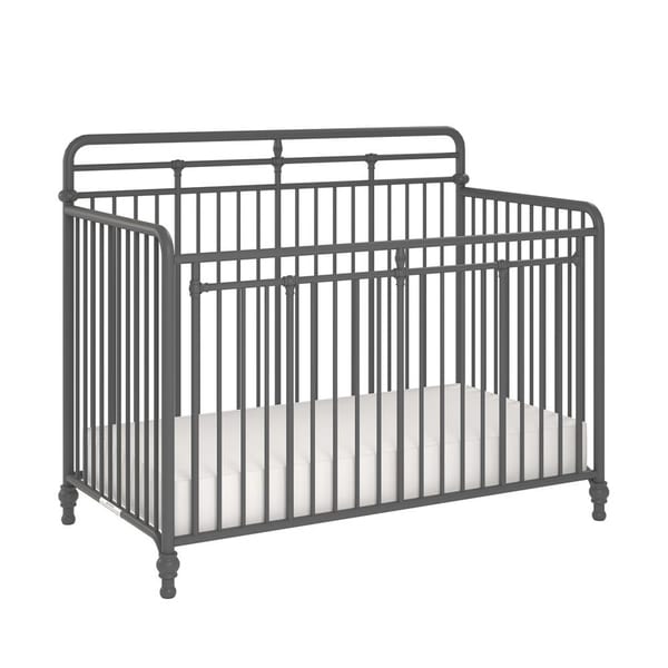 grey metal crib